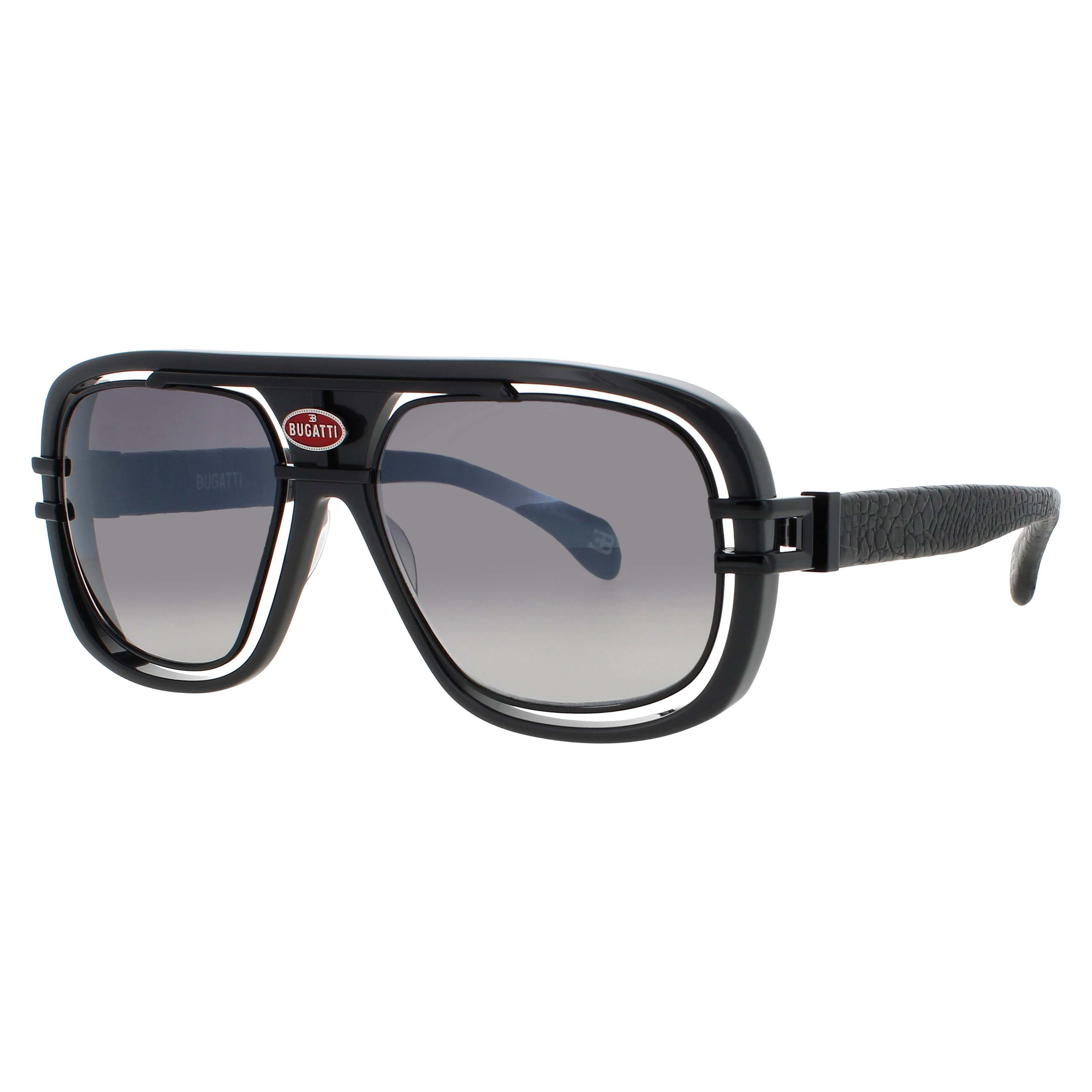 Nwt Bugatti 07-Gry/Bk Grey Black 56mm Sunglasses